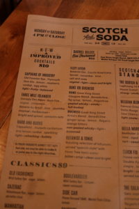 Scotch & Soda - Summer Menu